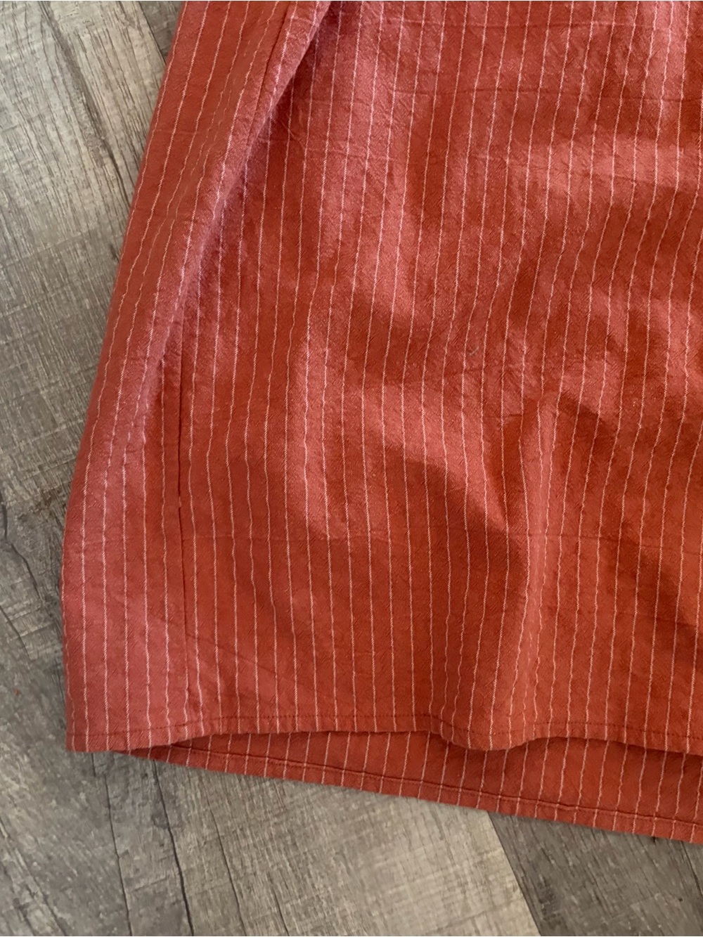 Rust-Red Button Front Dress with Pockets - Picture 2 of 6